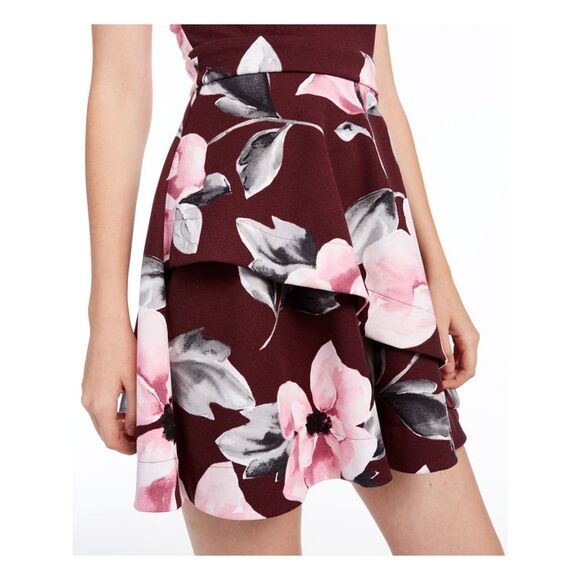 SPEECHLESS Womens A-Line Short Dress Burgundy  Sleeveless Party Juniors 11 - Picture 3 of 4